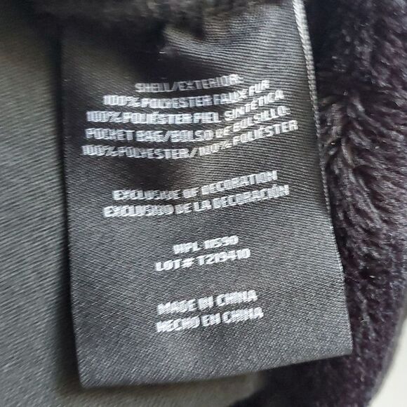 Plush Faux Fur Full Zip Jacket Black XL | 32 Degrees - Picture 8 of 9